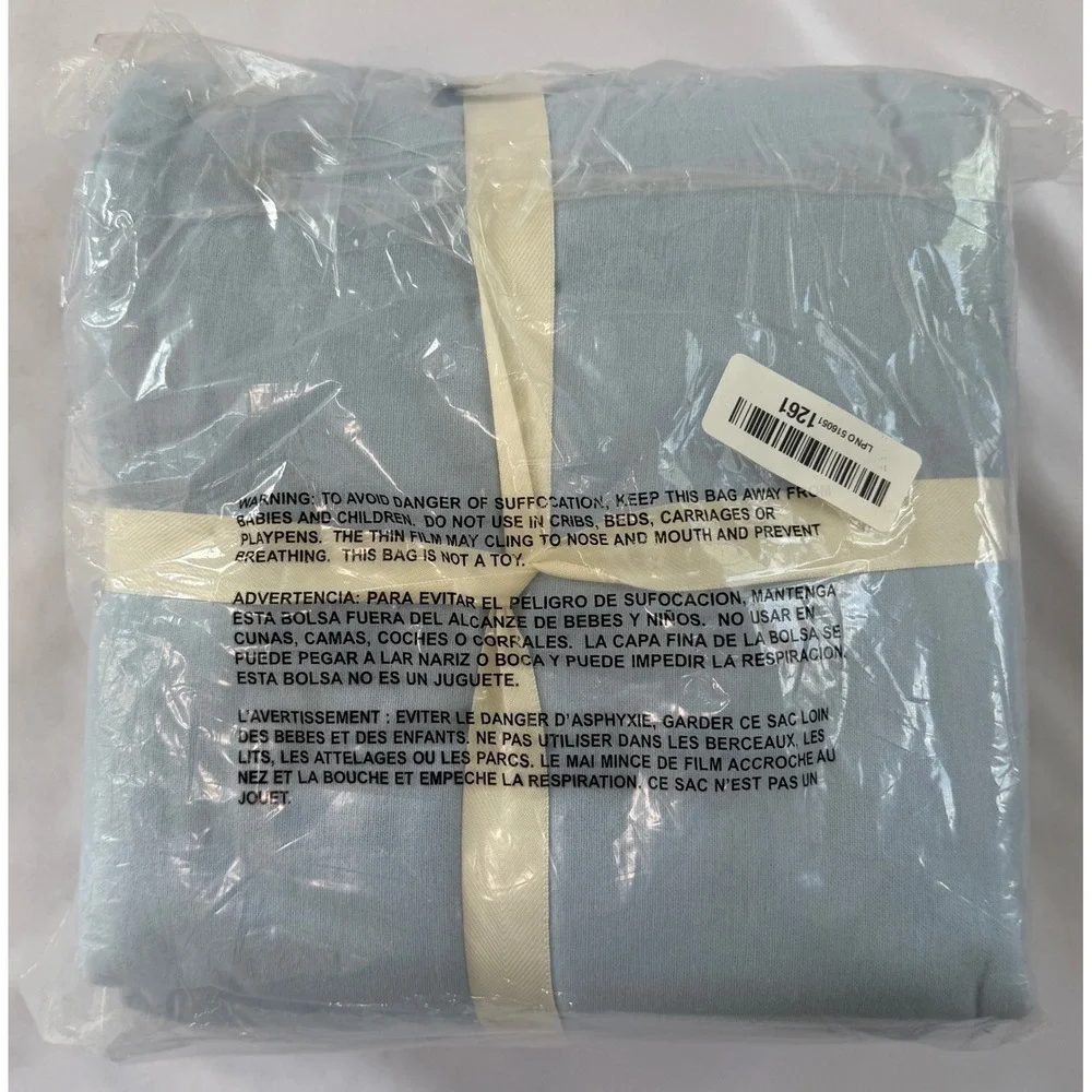 Laura Ashley King Flannel Sheet Set Light Blue Solid Soft Warm Winter Bedding